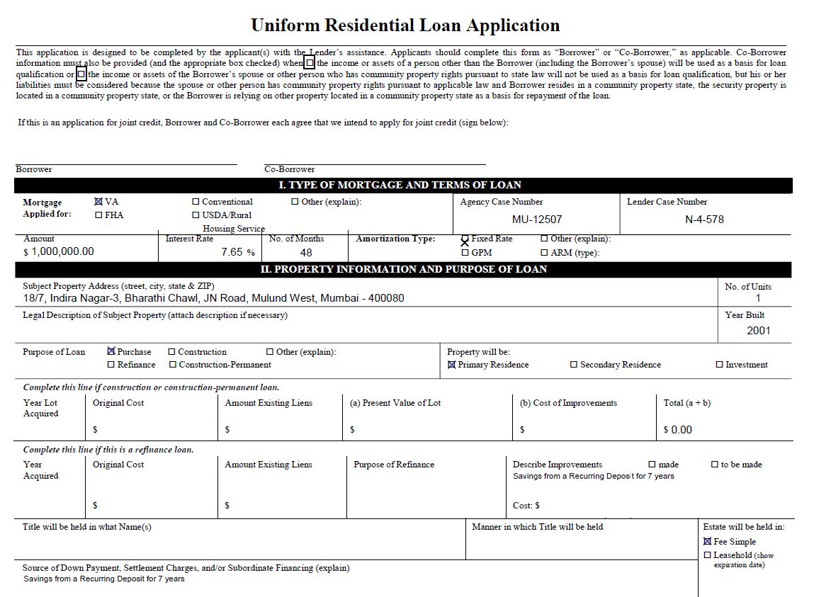 Mortgage Loan Form Extraction