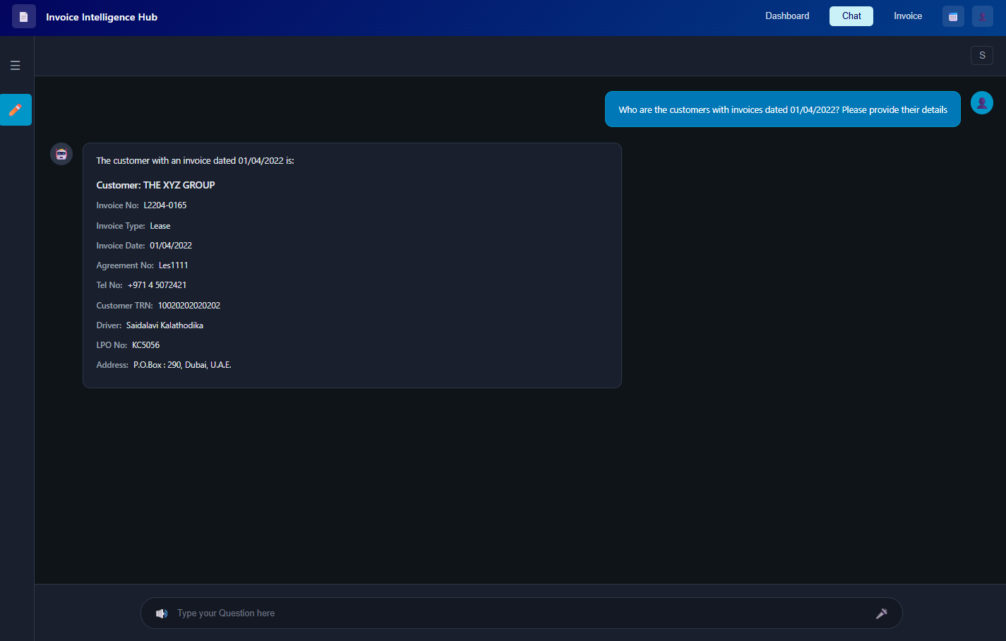 Intelligent Chat Interface
