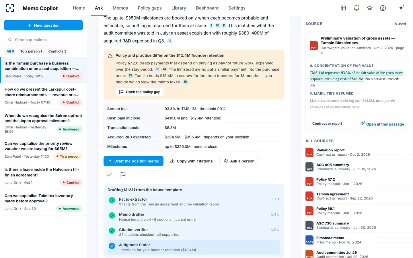 Accounting Policy and Technical Memo Copilot — Drafting the memo