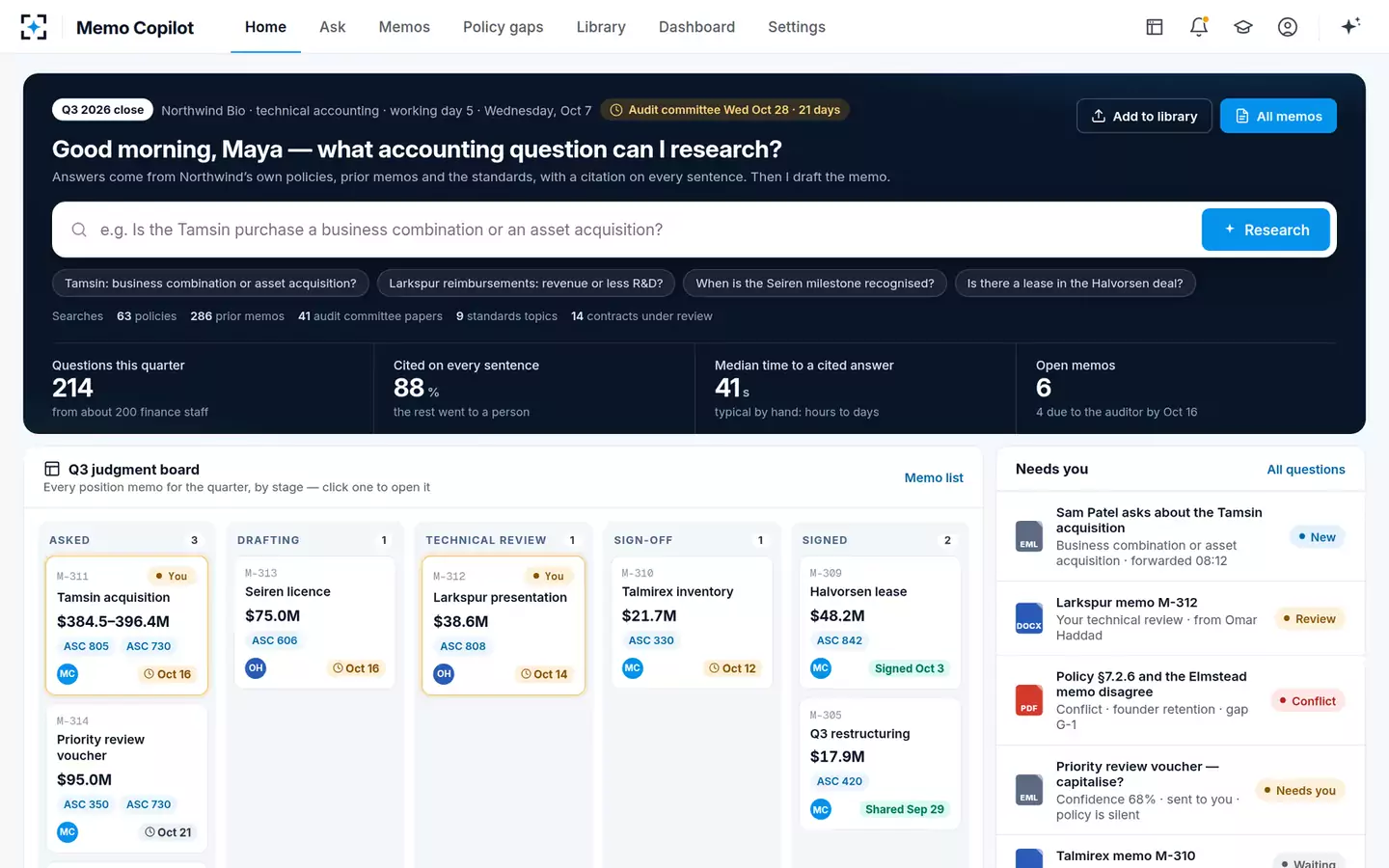 Accounting Policy and Technical Memo Copilot — Home