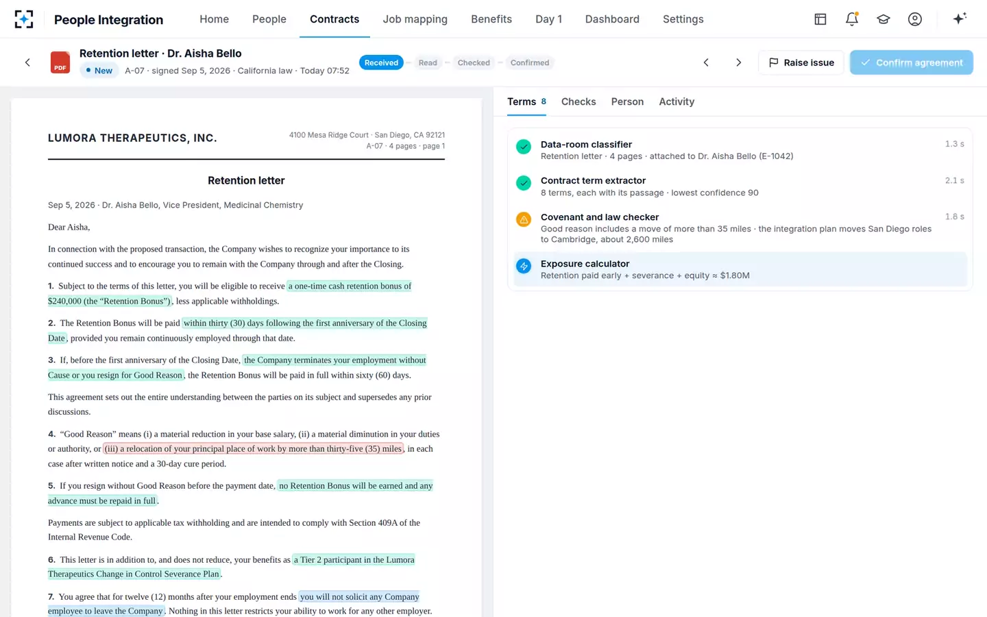 Acquisition People Integration Agent — Agents at work