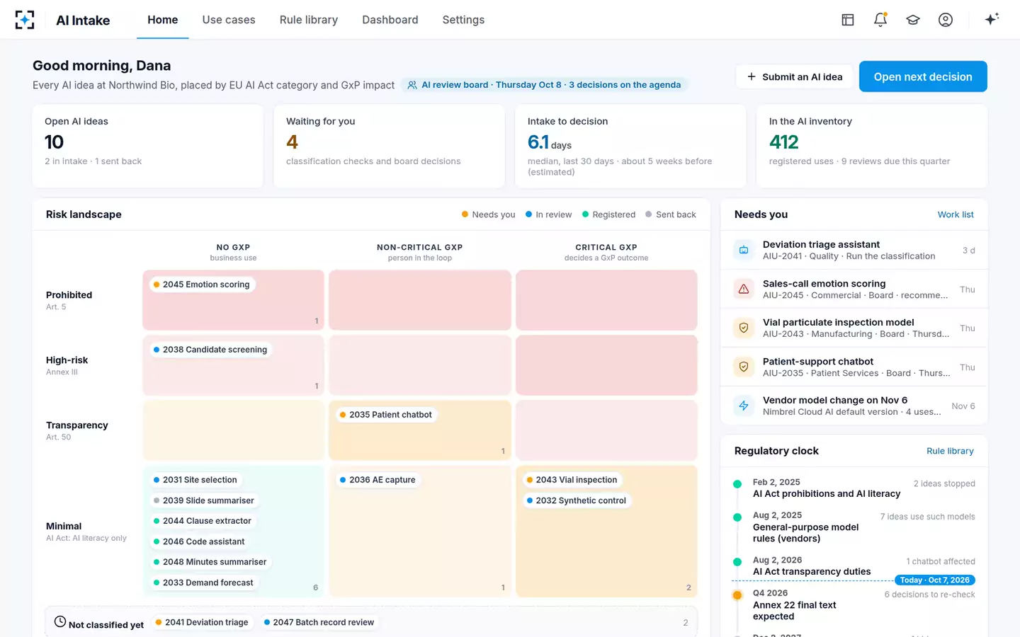 AI Use-Case Intake & Risk Classifier — Home