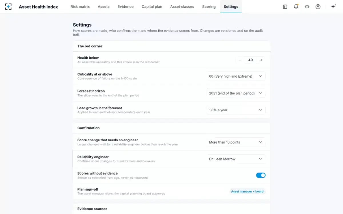 Asset Health Index — Your rules