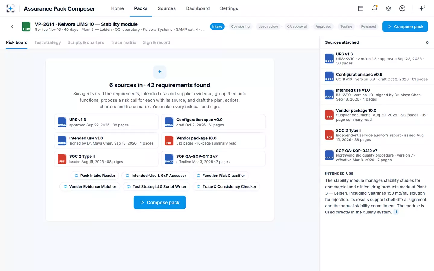 Assurance Pack Composer — A new pack, sources attached