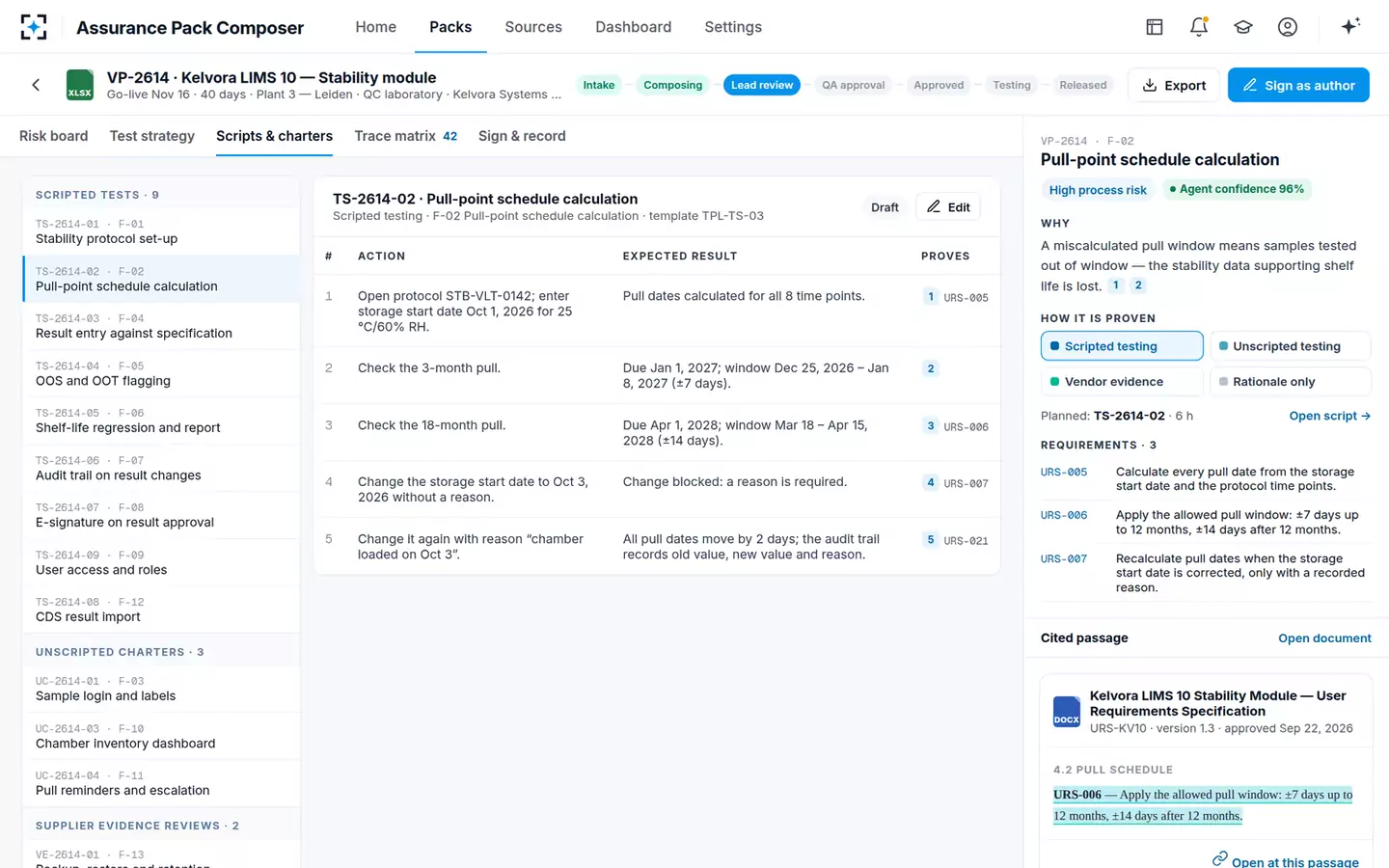 Assurance Pack Composer — Scripts and charters