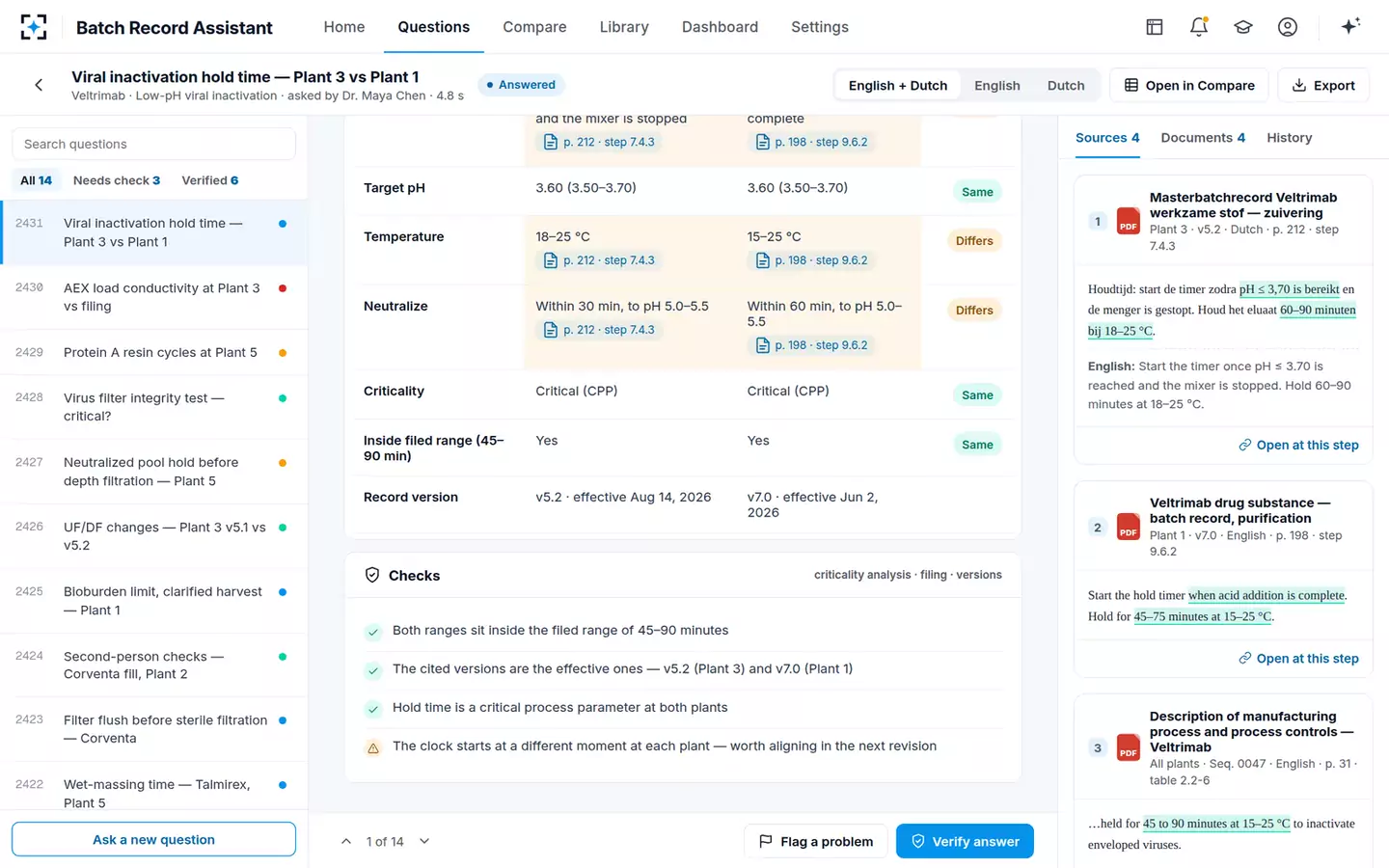 Batch Record Assistant — Checks