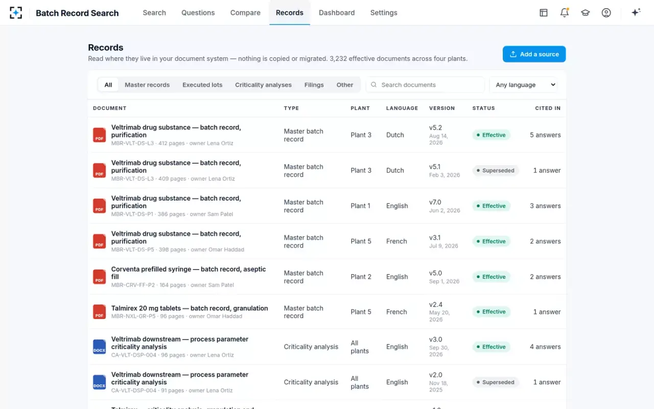 Batch Record Search — Records