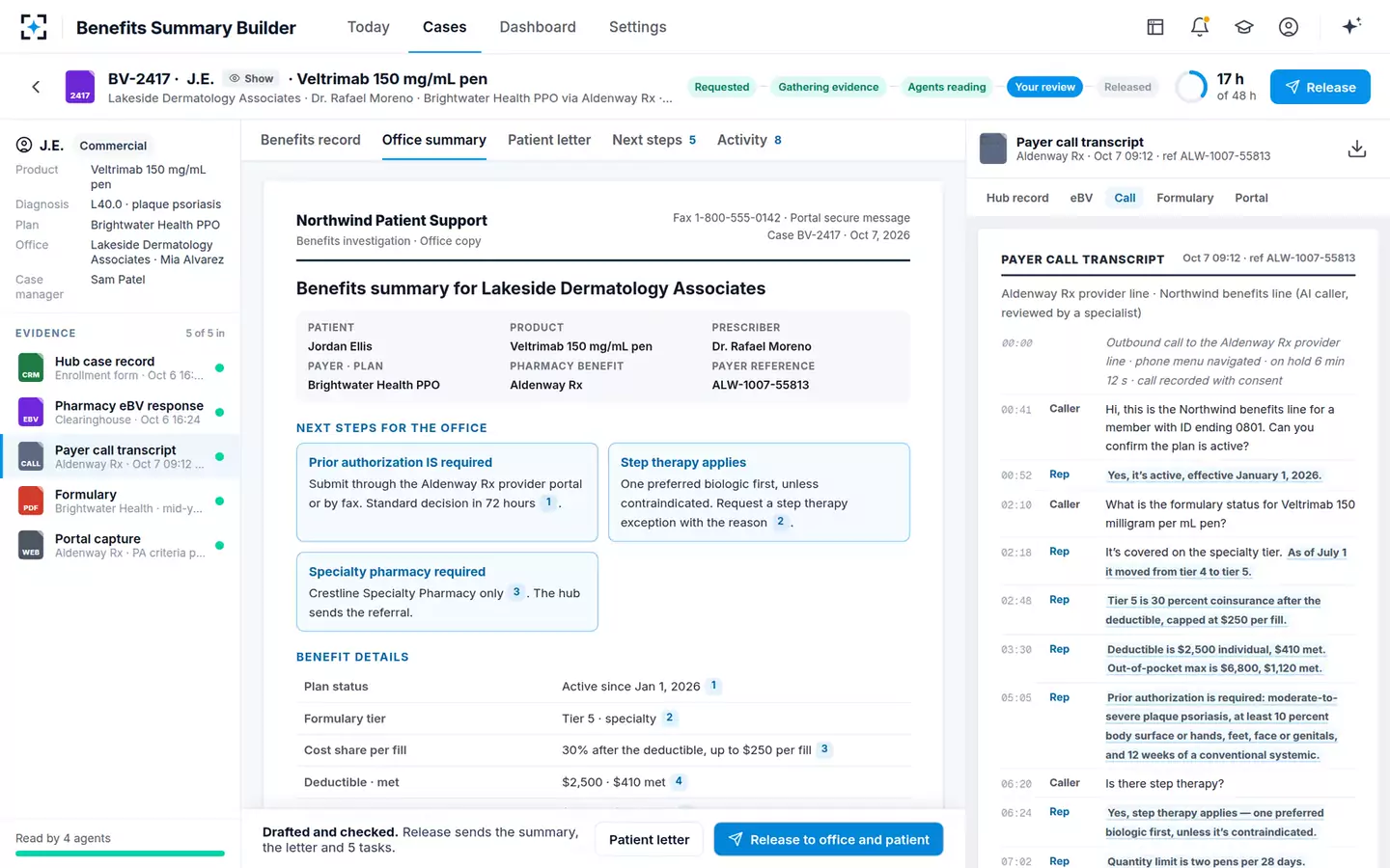 Benefits Investigation Summary Builder — The office summary