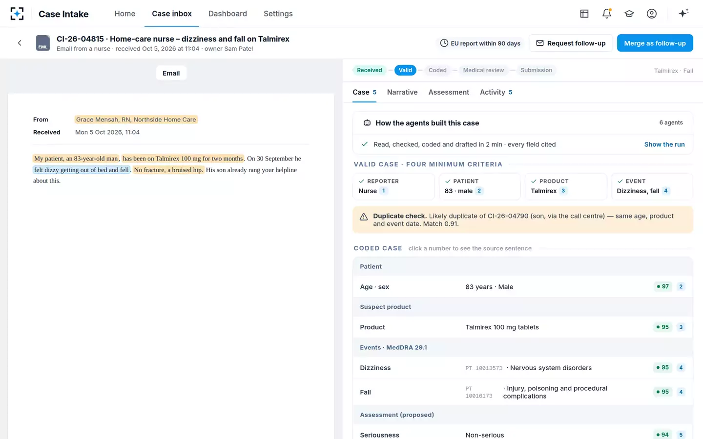 Case Intake & Processing — A likely duplicate
