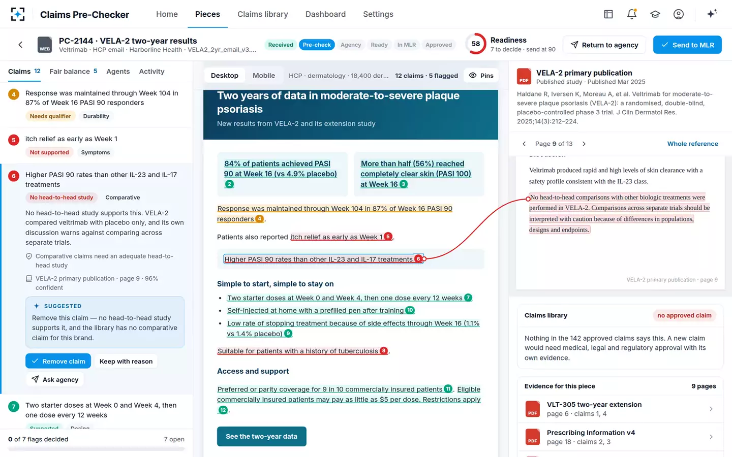 Claims Substantiation Pre-Checker — A comparison without a head-to-head study