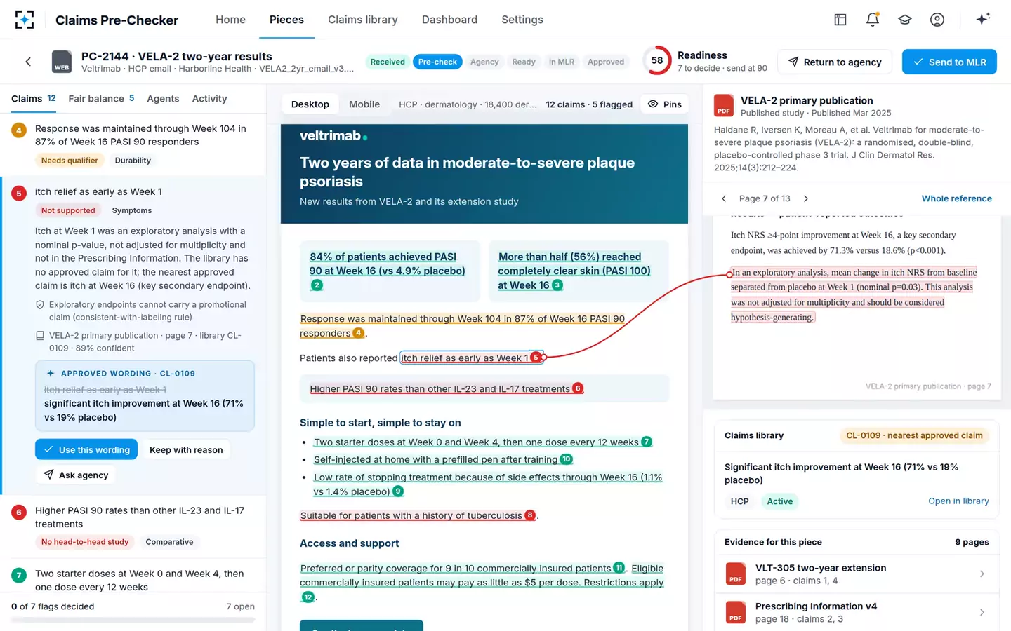 Claims Substantiation Pre-Checker — An exploratory endpoint