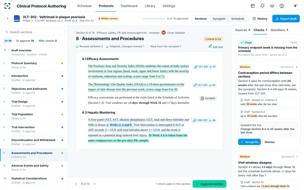 Clinical Protocol Authoring — Consistency checks