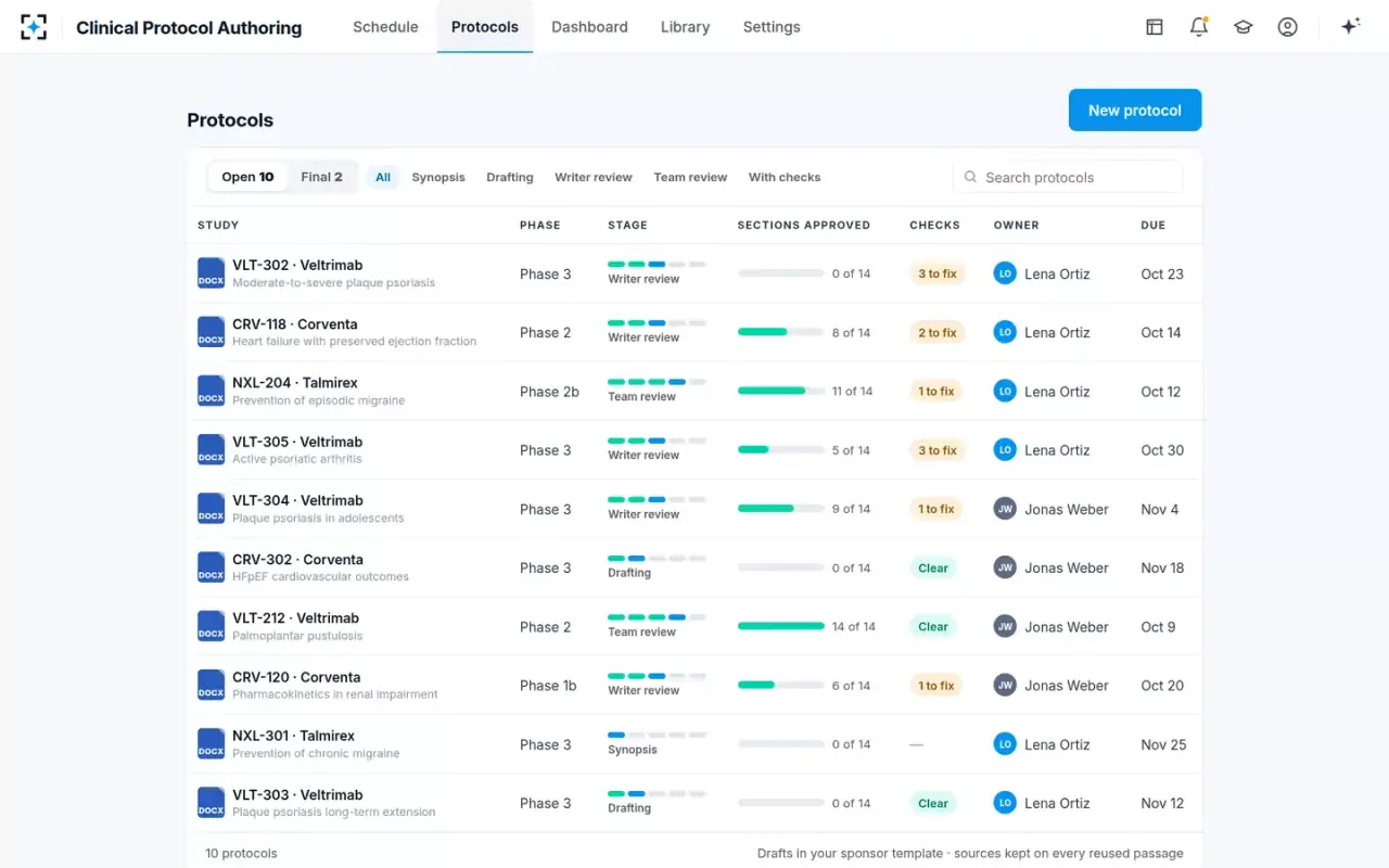 Clinical Protocol Authoring — Protocols