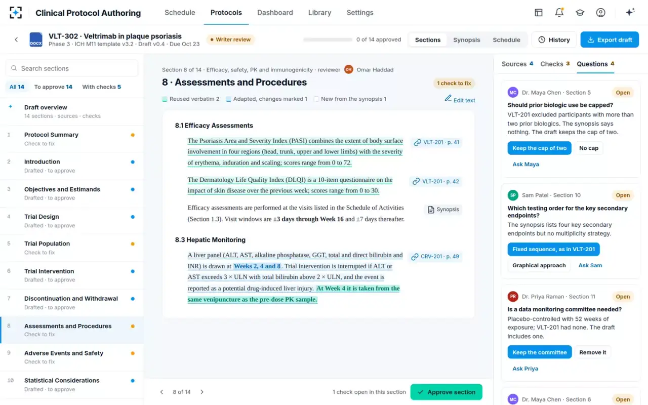 Clinical Protocol Authoring — Open questions