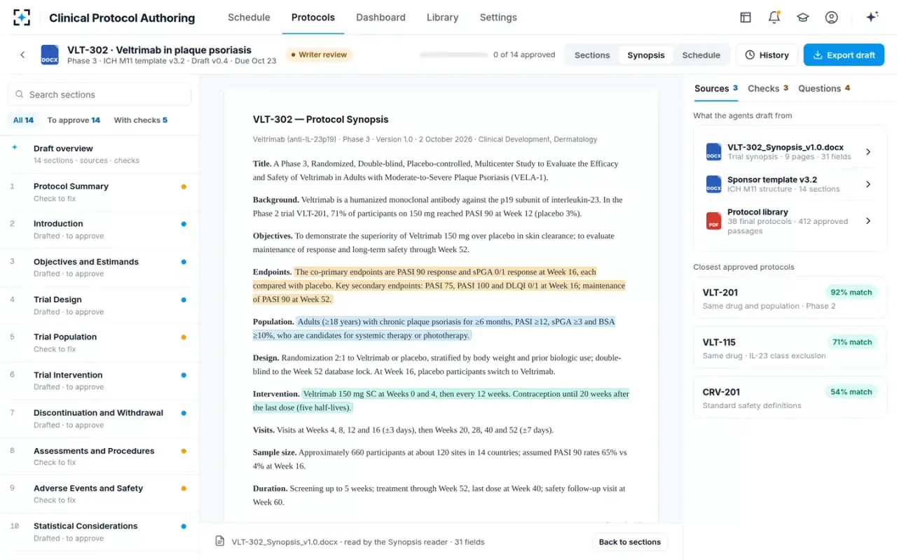 Clinical Protocol Authoring — The synopsis, read