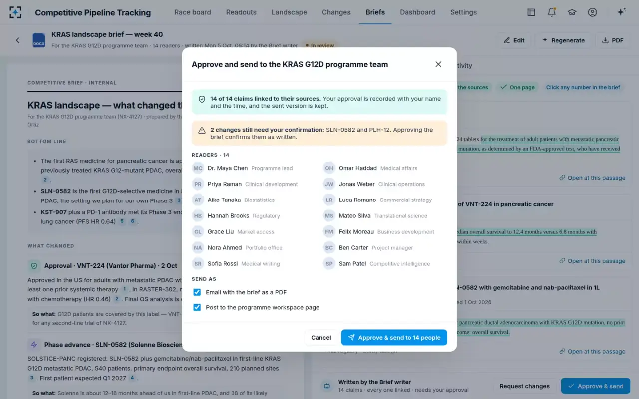 Competitive Pipeline Tracking — Approve and send