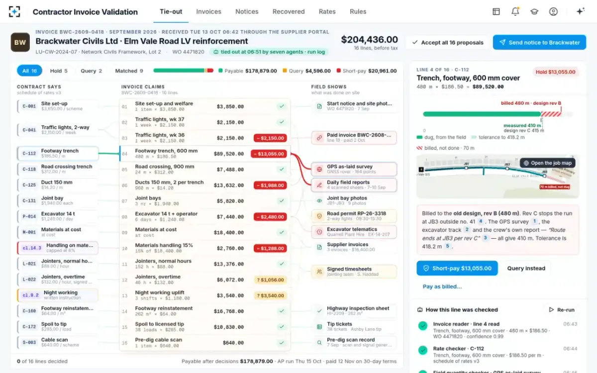 Contractor Invoice Validation — The invoice tie-out
