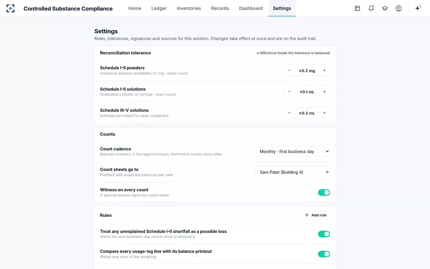 Controlled-Substance Research Compliance Agent — Your rules