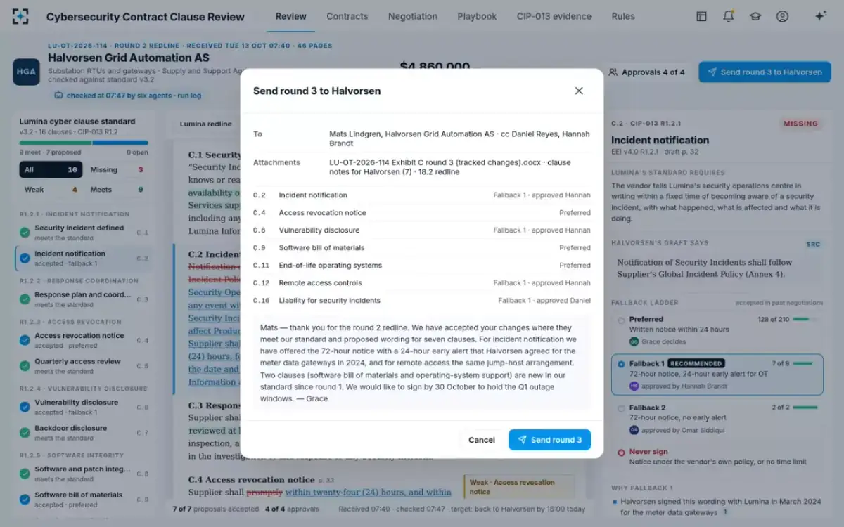 Cybersecurity Contract Clause Review — Send round 3