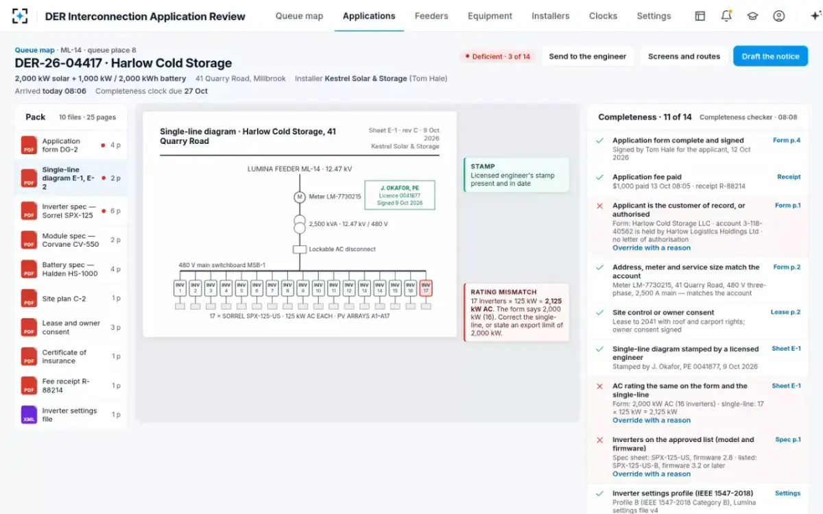 DER Interconnection Application Review — The single-line diagram