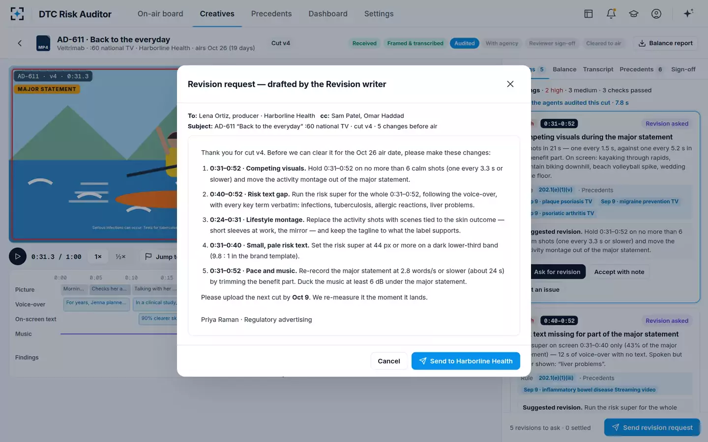 DTC Risk-Presentation Auditor — The revision request