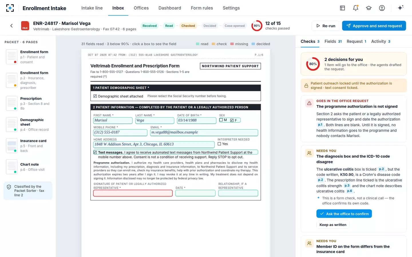 Enrollment Form Intake Agent — The checks