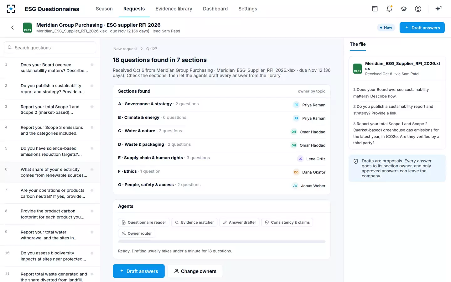 ESG Questionnaire Auto-Responder — A new questionnaire