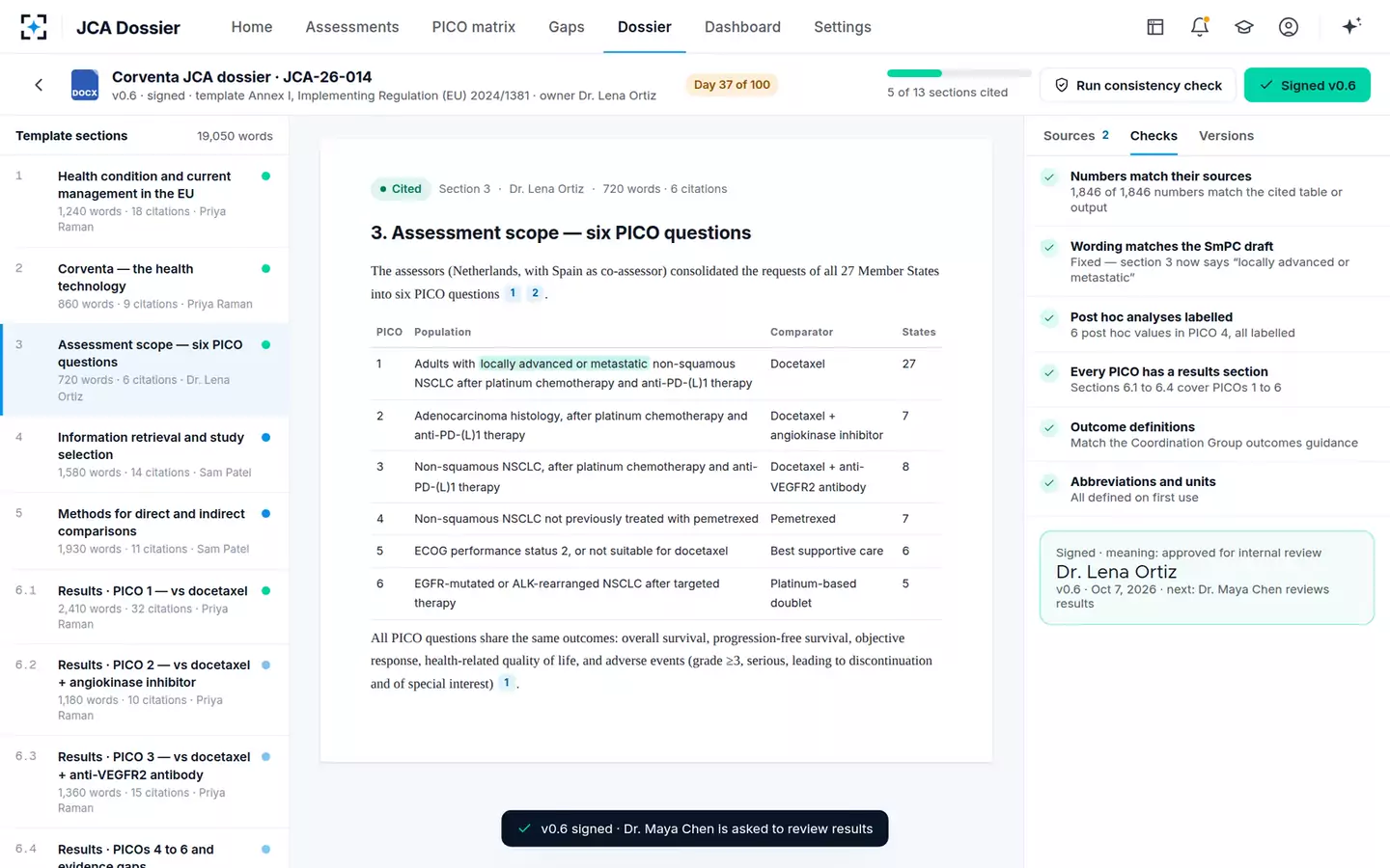 EU Joint Clinical Assessment PICO & Dossier Assembler — Signed for internal review