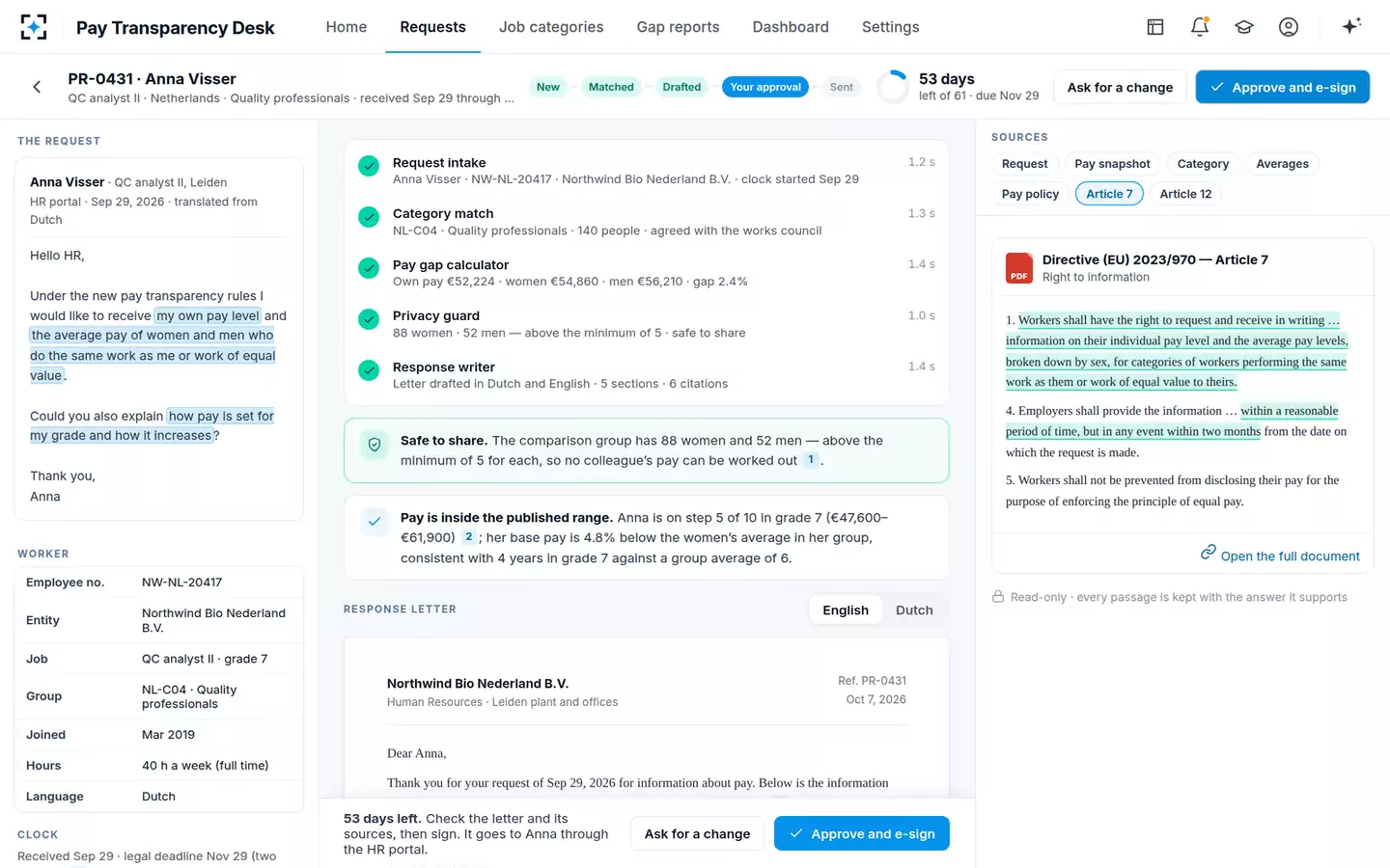 EU Pay Transparency Readiness Desk — Agents at work
