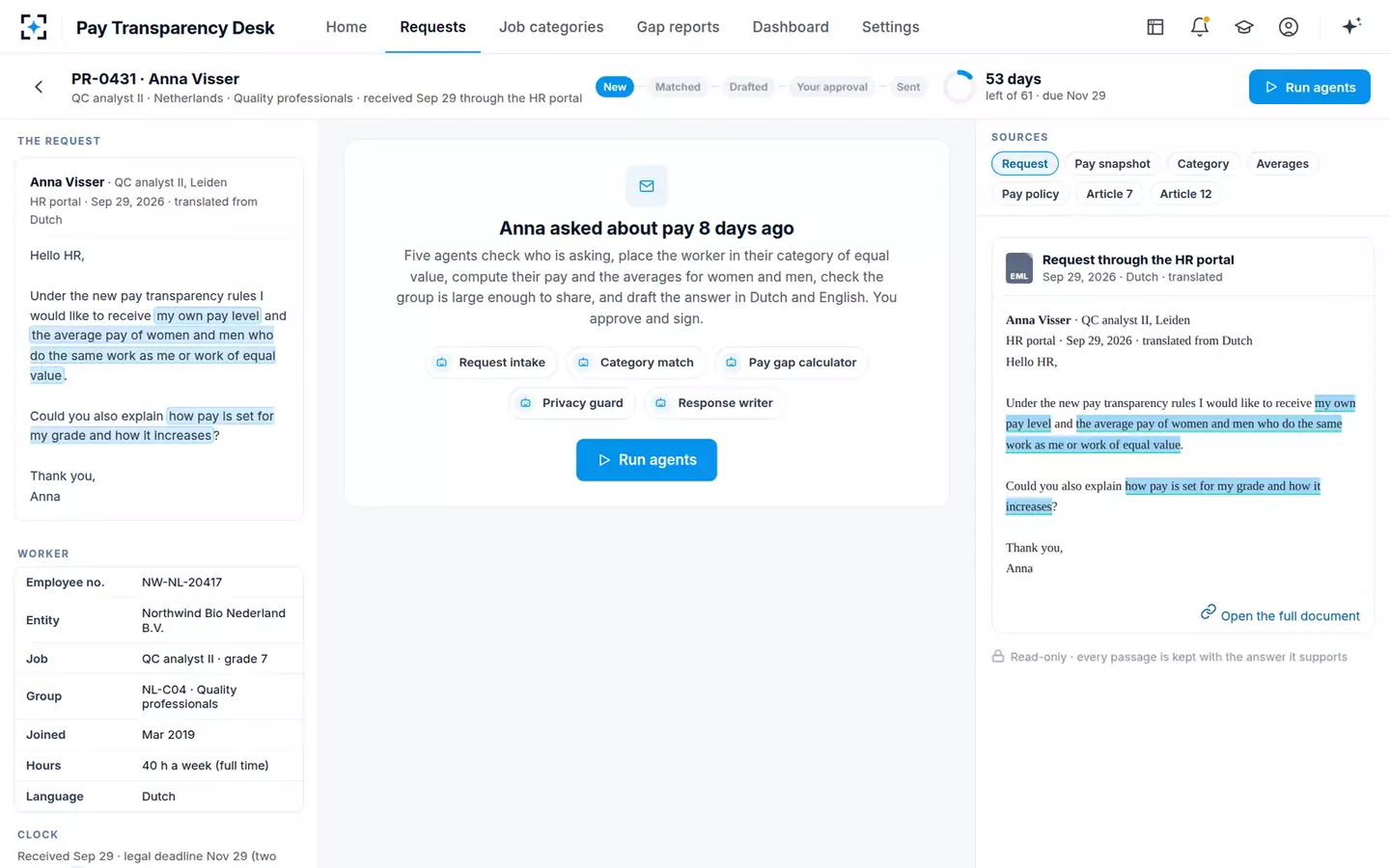 EU Pay Transparency Readiness Desk — A new request