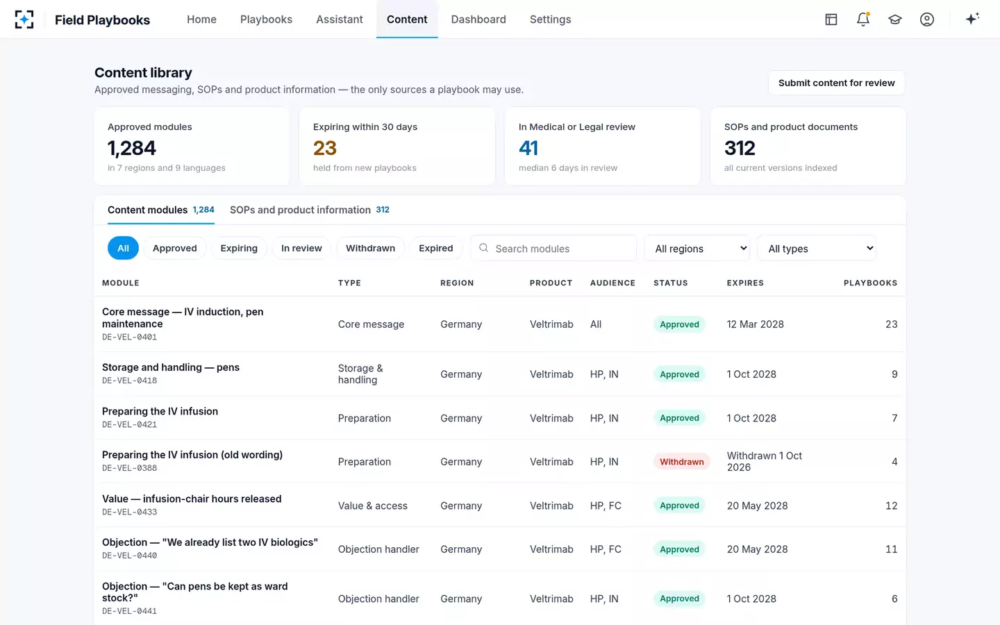 Field Playbooks — Content library