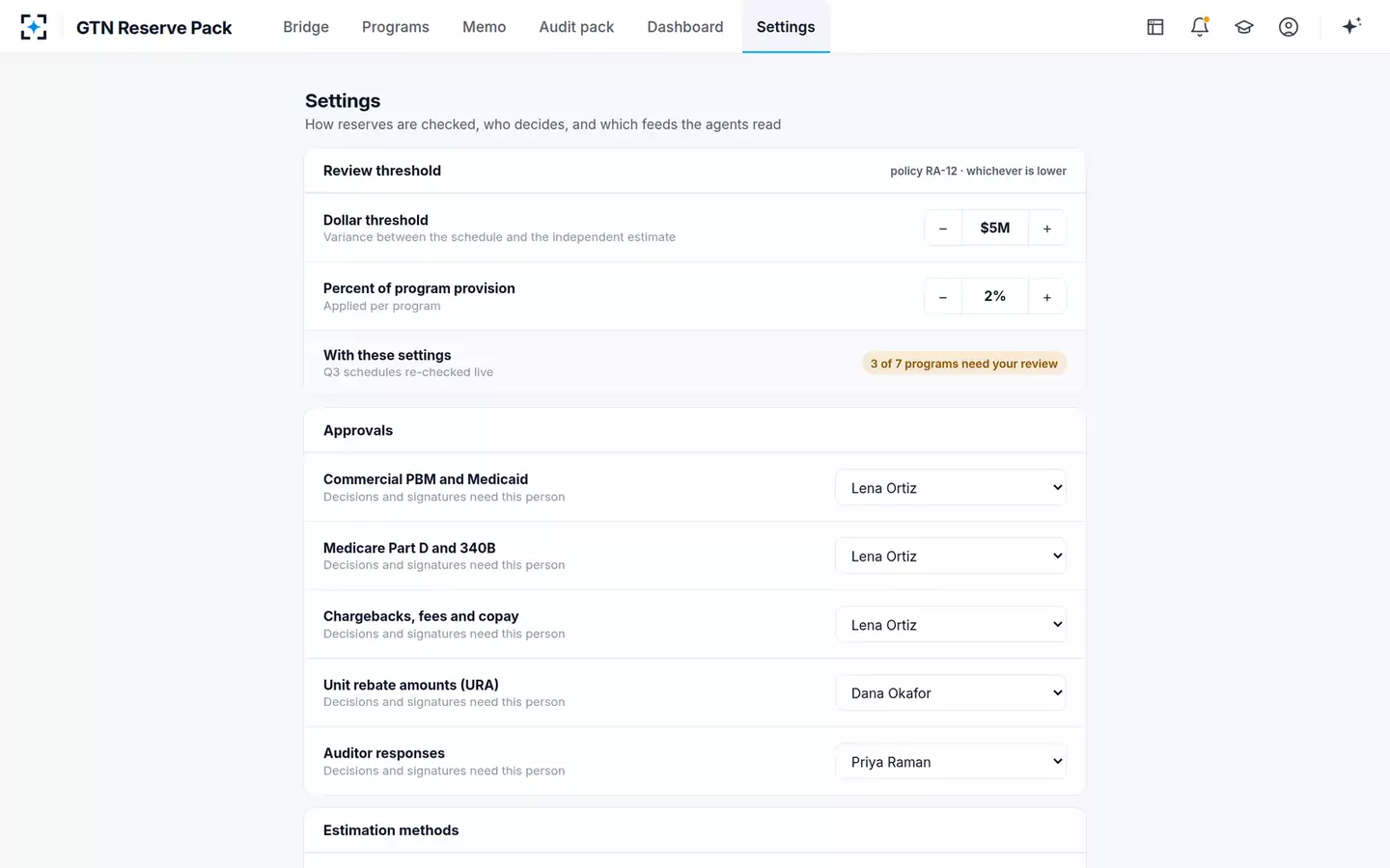 Gross-to-Net Reserve Evidence Pack — Your reserve policy