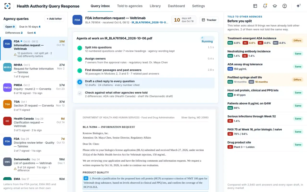 Health Authority Query Response — Agents at work