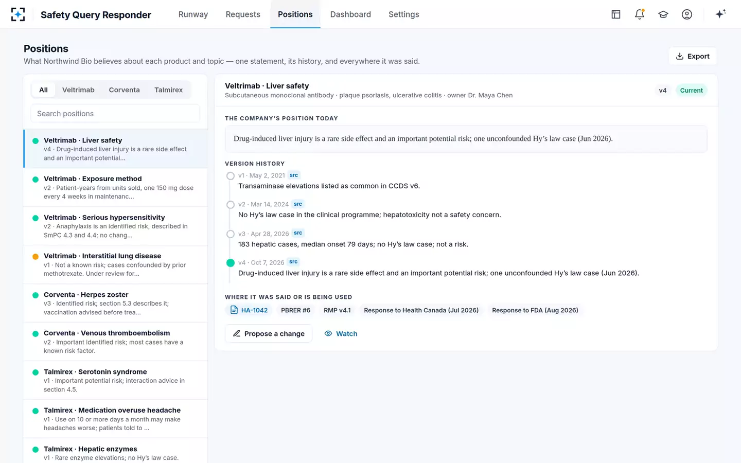 Health Authority Safety Query Responder — The position library