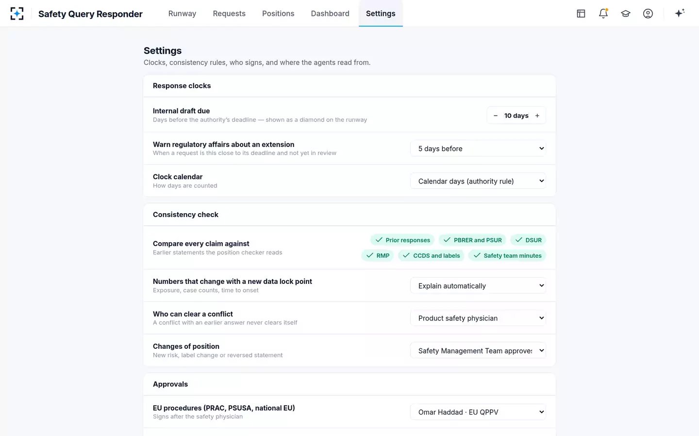 Health Authority Safety Query Responder — Your team’s rules