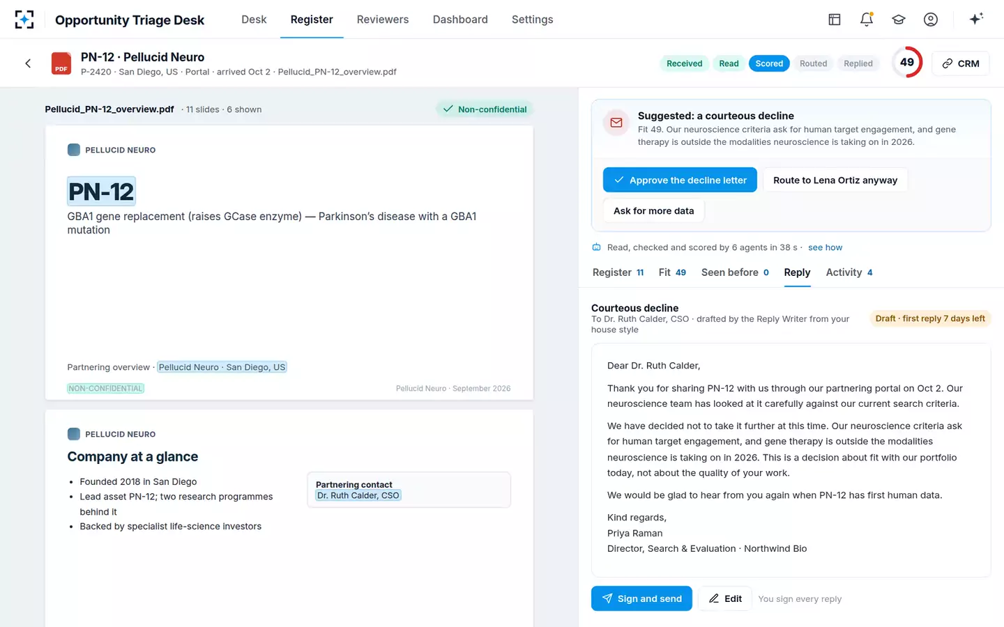 Inbound Opportunity Triage Desk — A courteous decline