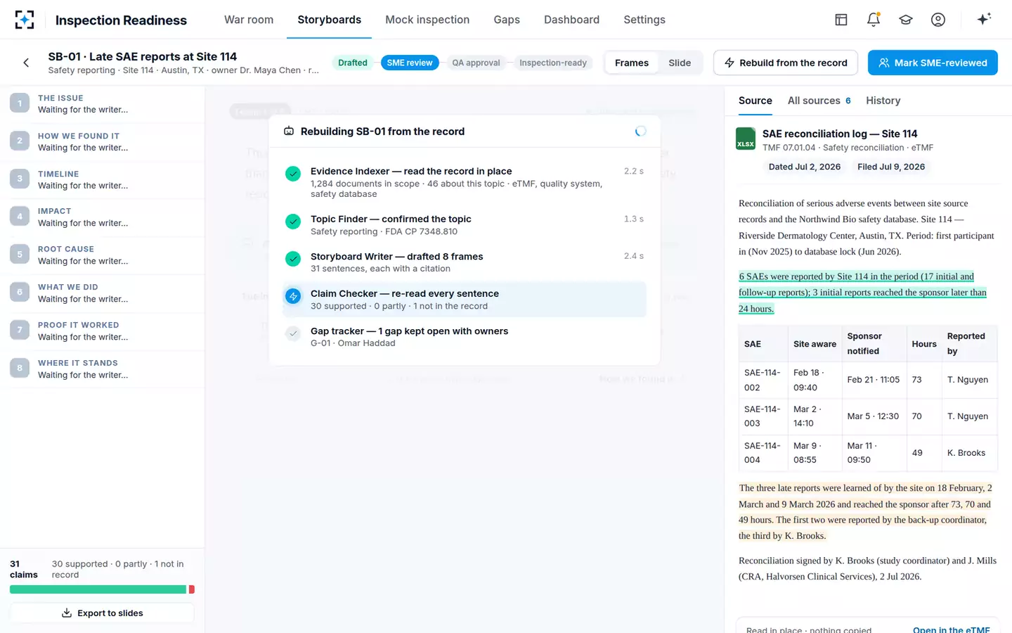 Inspection Readiness Storyboard Builder — Rebuilt from the record