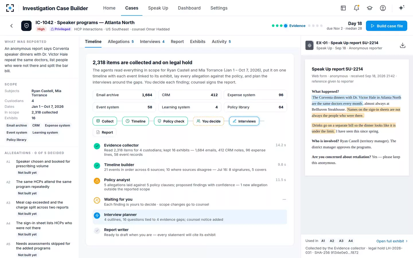 Investigation Case Builder — Agents at work