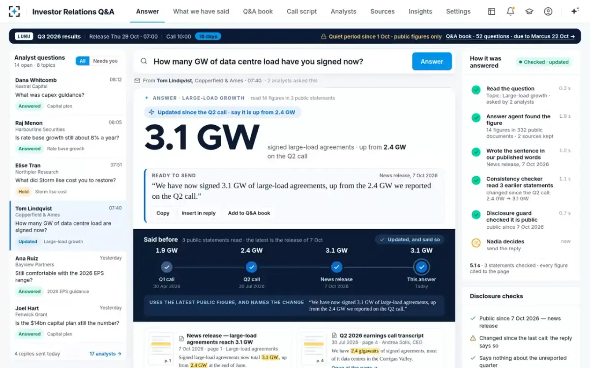 Investor Relations Q&A — An updated figure