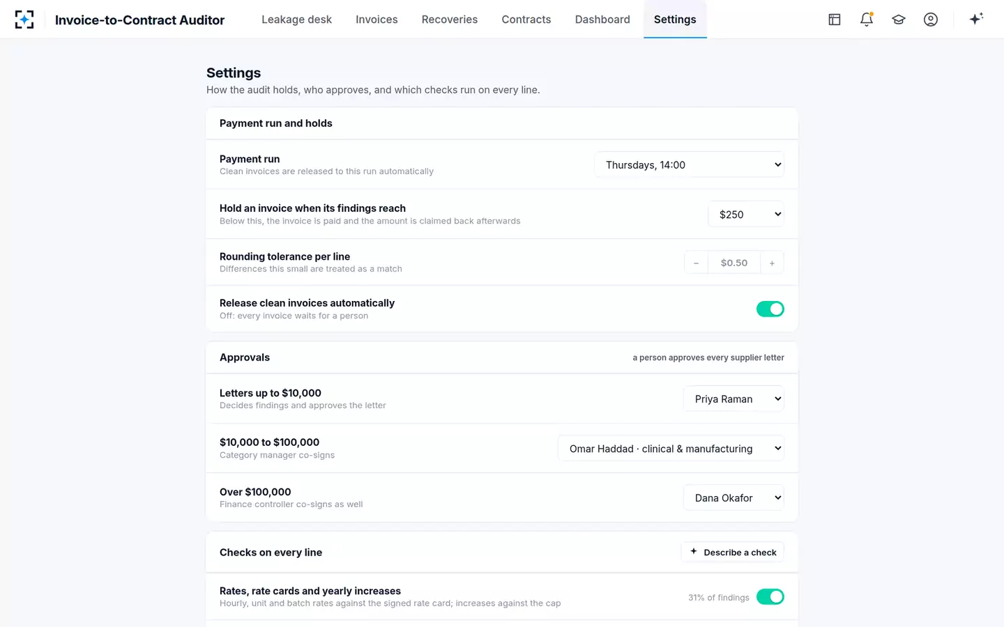 Invoice-to-Contract Auditor — Your payment controls