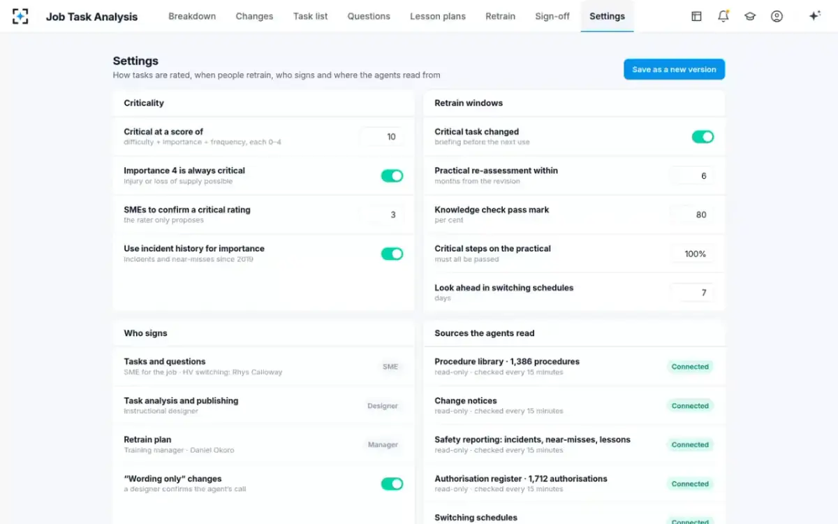Job Task Analysis — Your rules