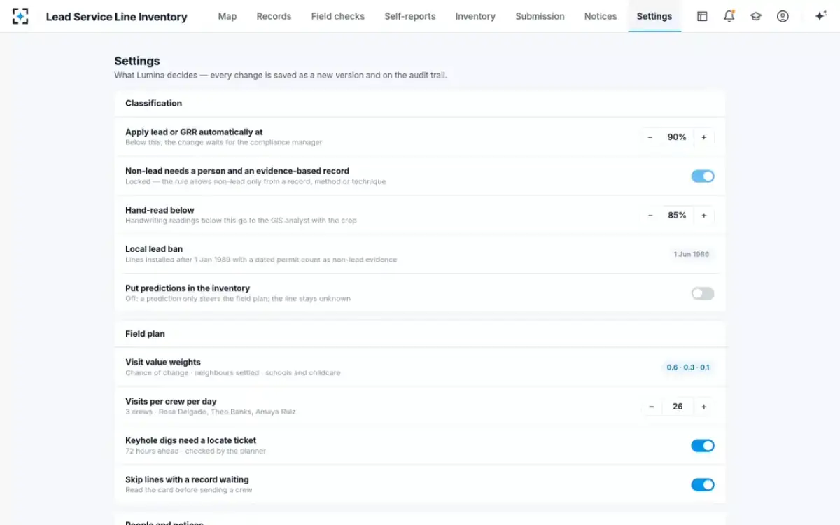 Lead Service Line Inventory — Your rules