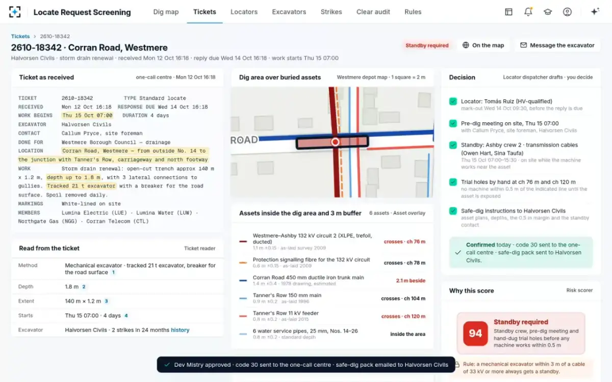 Locate Request Screening — Approved and answered