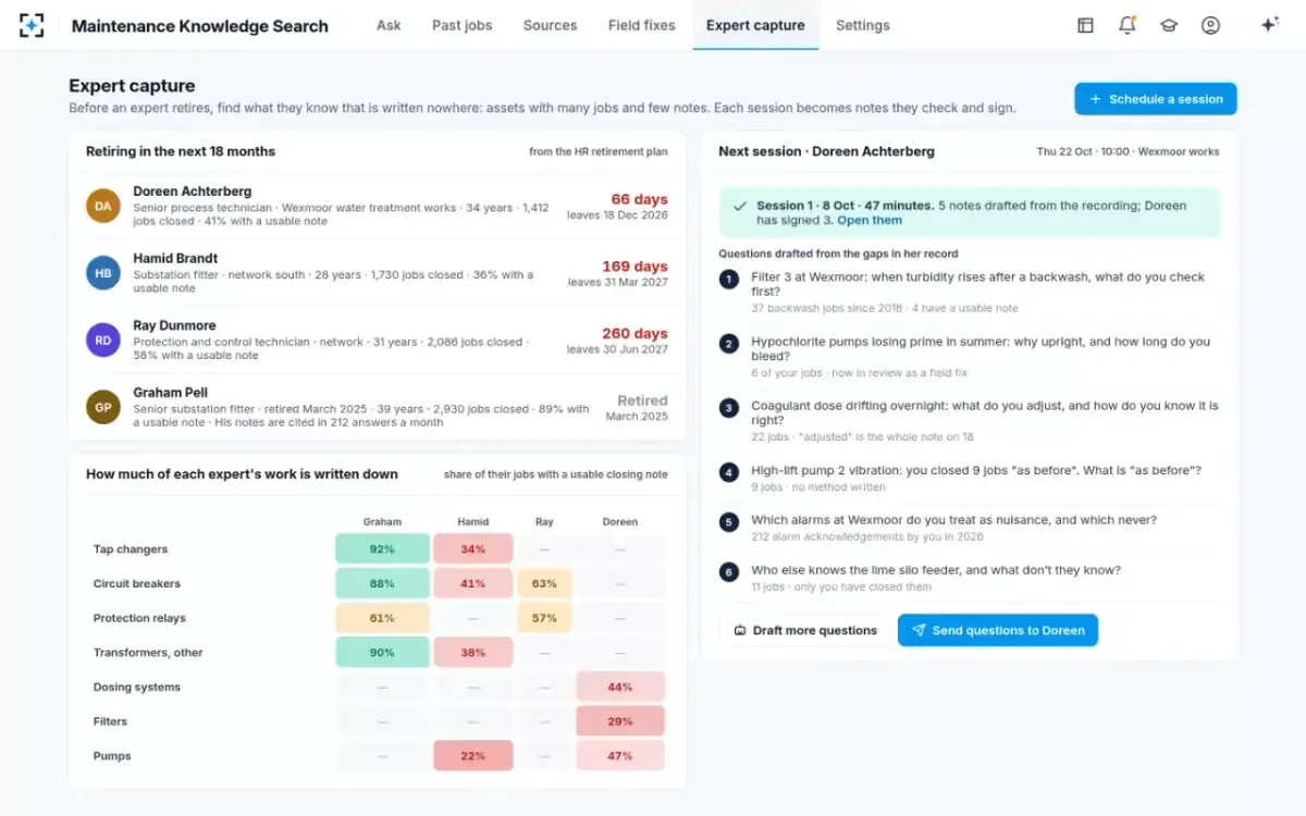 Maintenance Knowledge Search — Expert capture