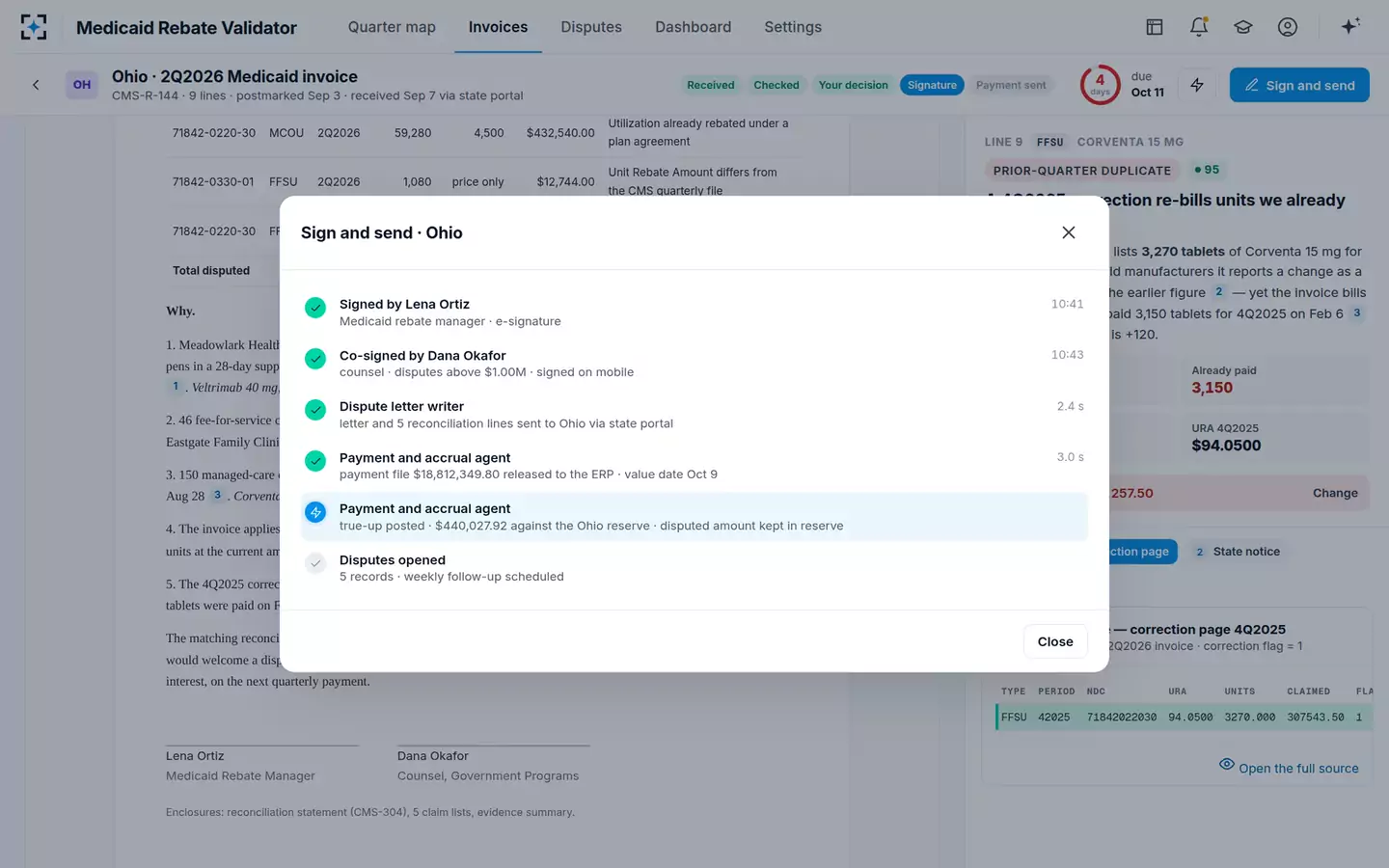Medicaid Rebate Invoice Validator — Sign and send