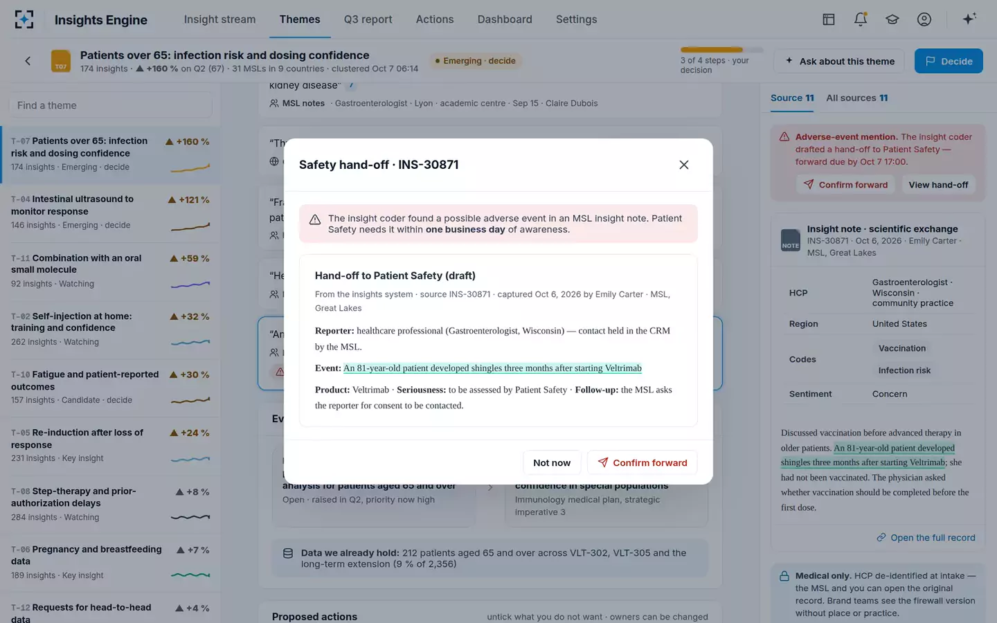 Medical Insights Synthesis Engine — Safety hand-off