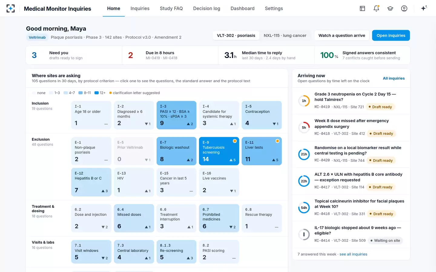 Medical Monitor Inquiry Assistant — Home