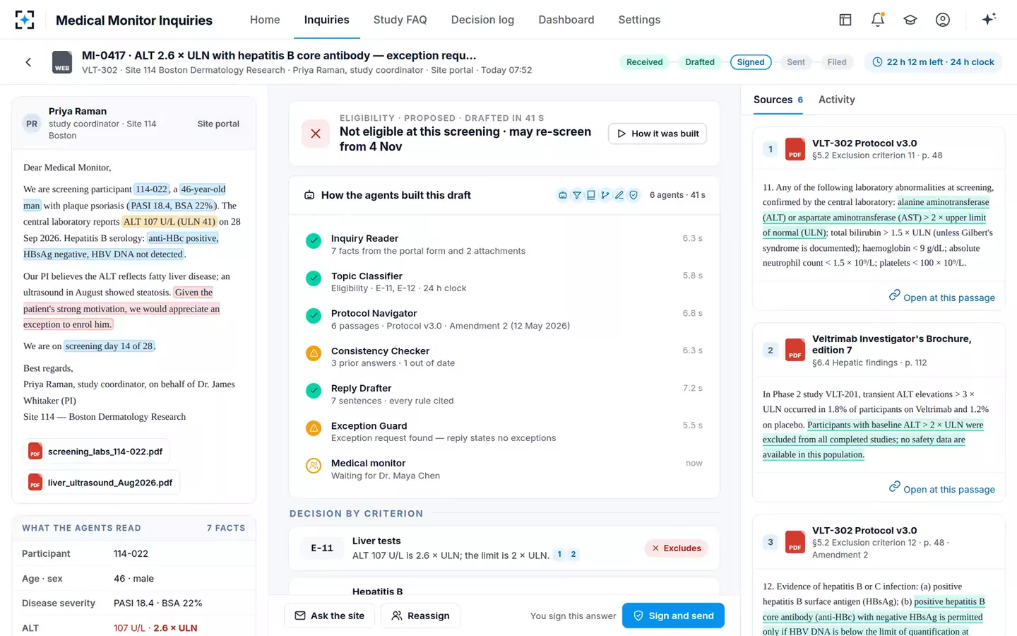 Medical Monitor Inquiry Assistant — How the draft was built
