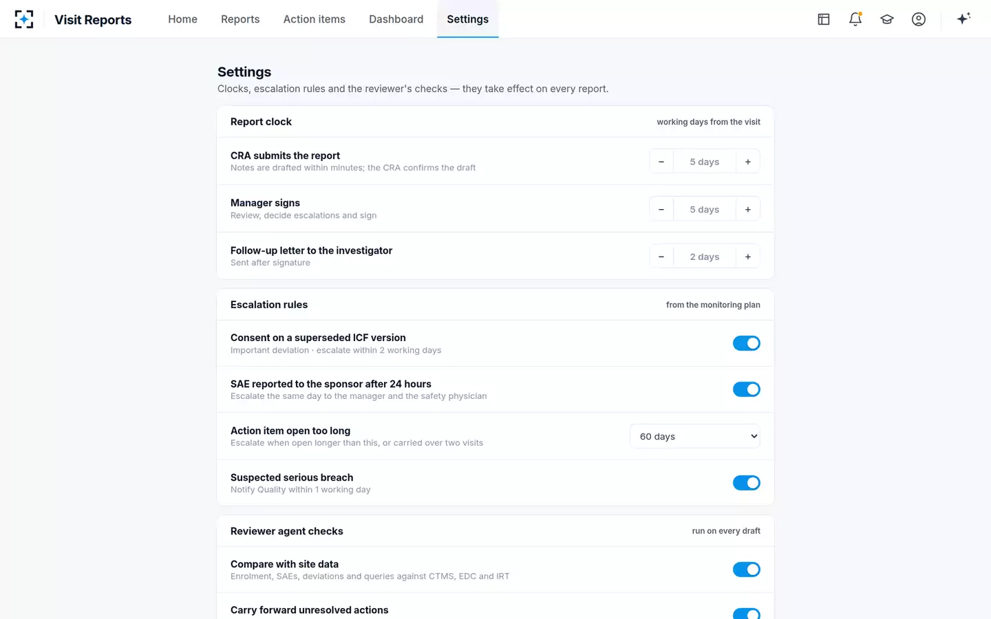 Monitoring Visit Report Writer & Reviewer — Your monitoring plan’s rules