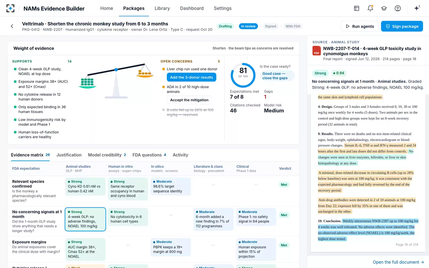 NAMs Evidence Package Builder — The package